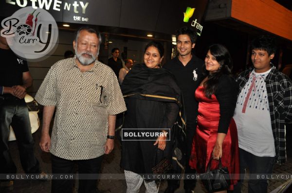 Bollywood actor Pankaj Kapoor at Shahid Kapoor''s suprise birthday bash at Escobar