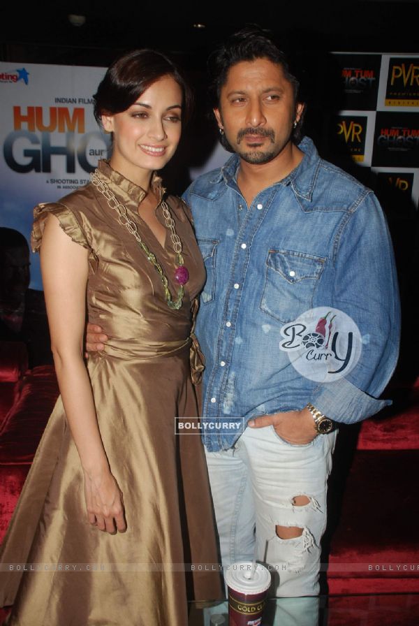 Actors Arshad Warsi and Dia Mirza at a Press Conference of their forthcoming film ''''Hum Tum Aur Ghost'''' , in New Delhi