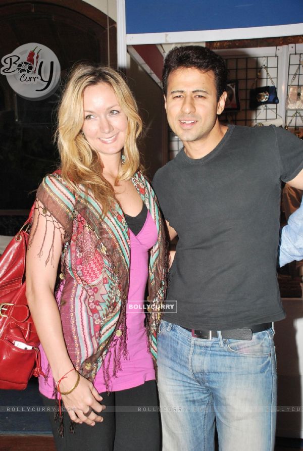 Aryan Ved with wife at Aarna exhibition at Joss, Kala Ghoda