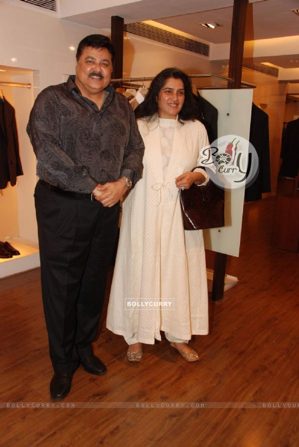 Satish Shah with wife at Karan Johar''s New Men''s Wear Collection, AZA in Mumbai