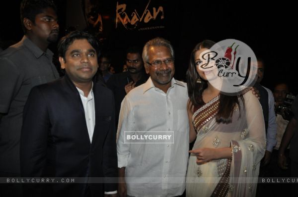 A R Rahman and Aishwarya Rai Bachchan at ''RAAVAN'' movie music launch