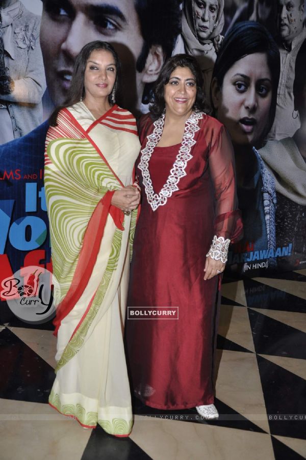 Bollywood actress Shabana Azmi and director Gurinder Chadda at the premier of "It''s Wonderful Afterlife" at PVR, Juhu