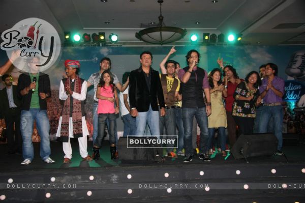 Music composers Anu Malik and Salim Merchant at the press meet of reality singing show "Indian Idol" at ITC Grand Maratha