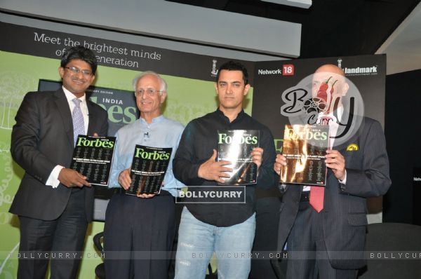 Aamir Khan unveils Forbes India 1st anniversary special magazine at Landmark, Mumbai