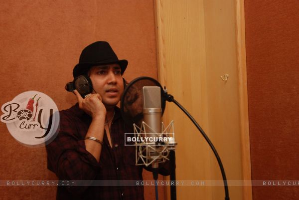 Bollywood Singer Mika Singh during the song recording of Punjabi Film "Will You Marry Me" in Mumbai