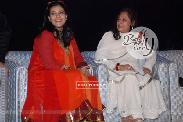 Jaya Bachchan and Kajol at the launch of Gautam Rajadhyaksha''s book ''Chehere'' launch at JW Marriott