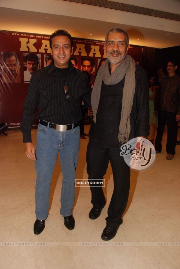 Gulshan Grover and Prakash Jha at Raajneeti film success bash at Novotel