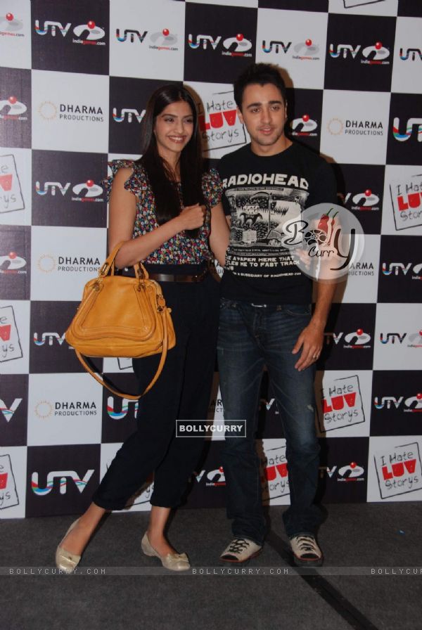Sonam Kapoor and Imran Khan ''I Hate Luv Storys Game Launch'' at JW Marriott