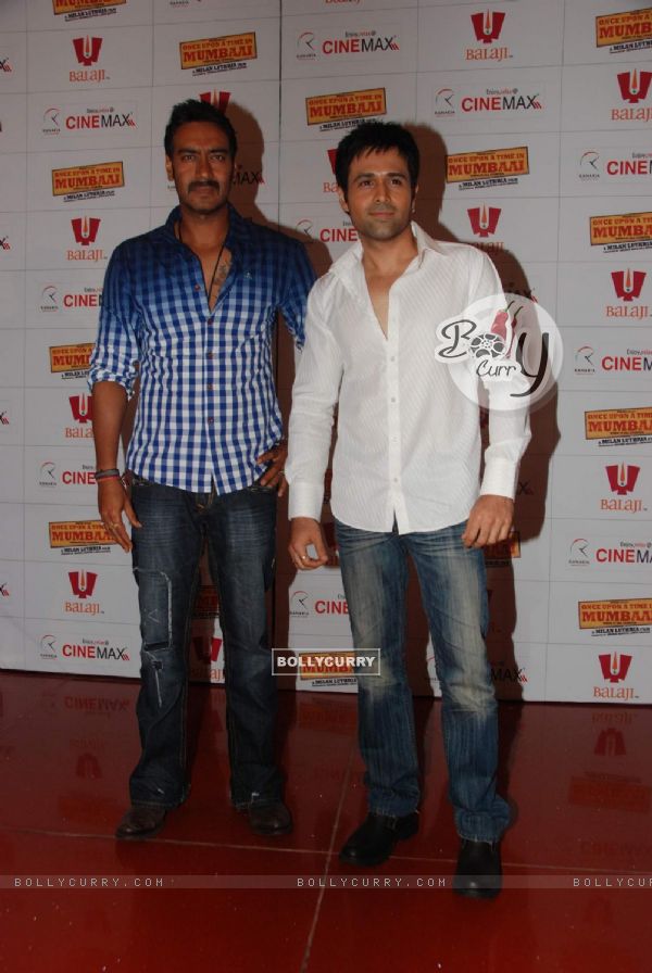 Ajay Devgan and Imran Hashmi at Once upon a time in Mumbai promotional event at Cinemax (89659)
