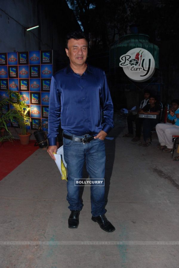 Anu Malik on the sets of "Entertainment Ke Liye Kuch Bhi Karega" at Filmistan