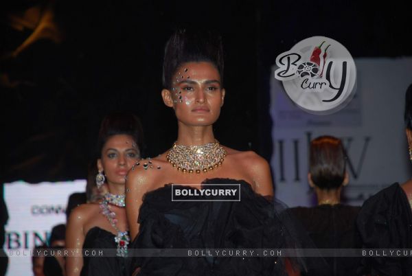 Model on the ramp at Bina Goenka show at the India International Jewellery Week on Day 4