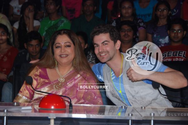 Neil Nitin Mukesh and Kirron Kher on the sets of India''s Got Talent at Film City