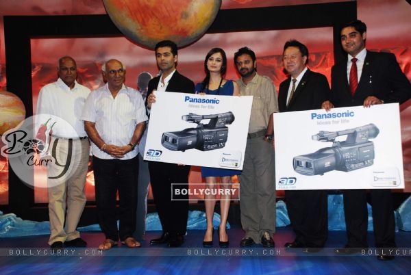 Karan Johar, Yash Raj Chopra and Dia Mirza promote Panasonic 3-D cameras and LCD at Yashraj
