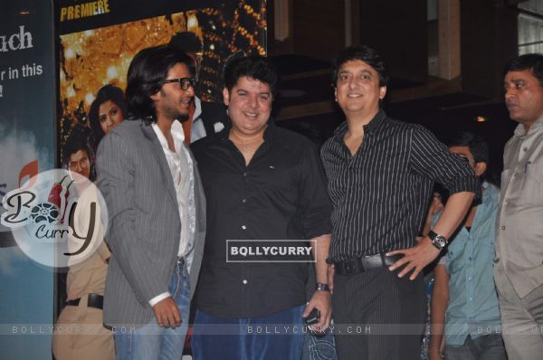 Sajid Khan and Ritesh Deshmukh at Dabangg premiere at Cinemax