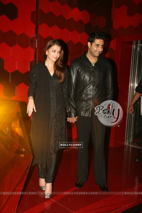 Abhishek Bachchan and Aishwarya Rai at Shabana Azmi birthday bash at Juhu