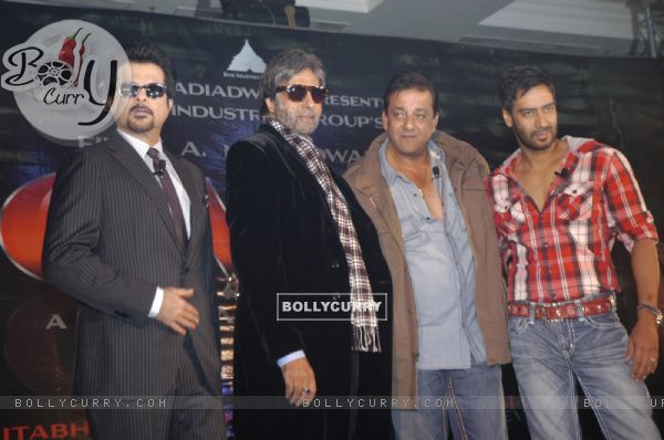 Amitabh Bachchan, Sanjay Dutt, Anil Kapoor and Ajay Devgn  at the mahurat of film Power at JW Marriott (98974)