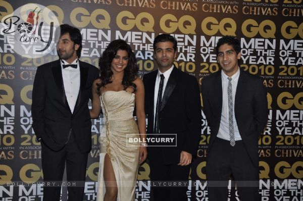 Ranbir Kapoor, Karan Johar and Priyanka Chopra at GQ Man of the year at Grand Hyatt