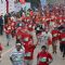 Participants during the Delhi Half Marathon, in New Delhi on Sunday