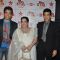 Jeetendra with his wife and son at the Big Star Entertainment Awards held at Bhavans College Grounds