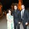 Bhagyashree with her husband and Rohit Roy at Videocons Venuegopal Dhoots Daughter Marriage