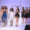 Models displays designer Vaishali's creations during the Lakme Fashion Week day 4 in Mumbai. .