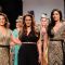 Model displays designer Priya Puri's creations during the Lakme Fashion Week day 4 in Mumbai. .