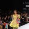 A model displays designer Sabashe by Sabah Khan's creations during the Lakme Fashion Week day 4 in Mumbai. .