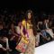 A model displays designer Sabashe by Sabah Khan's creations during the Lakme Fashion Week day 4 in Mumbai. .
