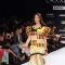 A model displays designer Sabashe by Sabah Khan's creations during the Lakme Fashion Week day 4 in Mumbai. .
