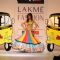 A model displays designer Sabashe by Sabah Khan's creations during the Lakme Fashion Week day 4 in Mumbai. .