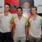 Paul di Resta, Adrian Sutil and Nico Hulkenberg at Force India Press Conference. .