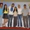 Hrithik Roshan, Katrina Kaif, Abhay Deol, Zoya Akhtar and Farhan Akhtar at Zindagi Na Milegi Dobara first look in Novotel on 15th May 2011. .