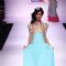 Model displays designer VJ Balhara's creation during the Lakme Fashion Week Day 3 in Mumbai. .