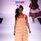 Model displays designer VJ Balhara's creation during the Lakme Fashion Week Day 3 in Mumbai. .