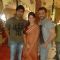 Mahima, Arya and Sanjay Kapoor at a shoot for film Mumbhai the Gangsters to support Anna Hazare