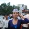 Monica Bedi support Anna Hazare at Juhu