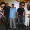 Sanjay Dutt, Ajay Devgn, Lisa and David at Film 'Rascals' music launch at Hotel Leela in Mumbai