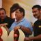 Sanjay Dutt, Ajay Devgn and David Dhawan at Film 'Rascals' music launch at Hotel Leela in Mumbai