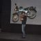 John Abraham lifts a bike at Force promotions in Mehboob, Mumbai