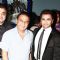 Sachin Joshi with Sunil Gavaskar at Premiere of film 'Aazaan' at the Grand Cineplex in Dubai