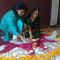 Gurmeet and Debina making rangoli