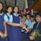 Mukesh Khanna celebrates Children Day and Golden Jubali Day promotion of Marathi film 'Ardha Gangu Ardha Gondya' with school children in Mumbai