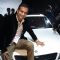 Cricketer Irfan Khan Pathan with the Mercedes, at Auto Expo 2012 in New Delhi