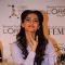 Sonam Kapoor gestures during the unveiling of trophy of Loreal Paris Femina Women Awards in Mumbai