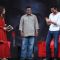 Raveena Tandon, Sanjay Gupta and John Abraham on the sets of Isi Ka Naam Zindagi