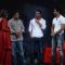 Raveena Tandon, Sanjay Gupta, Sonu Sood and John Abraham on the sets of Isi Ka Naam Zindagi
