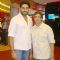 Bollywood actor Abhishek Bachchan congratulates director Ananth Mahadevan on his delightful film LIFE IS GOOD produced by Anand Shukla of Ektanand Pictures at Cinemax, Versova. .