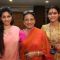 Tanisha, Tanuja and Kajol at the North Bombay Sarbojanin Durga Puja 2012 in Juhu, Mumbai.