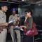 Bollywood actress Asin snapped at Mumbai International Airport leaving for Dubai.
