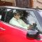 Amitabh Bachchan driving 'Mini Cooper S' gifted by son Abhishek Bachchan outside Jalsa bungalow